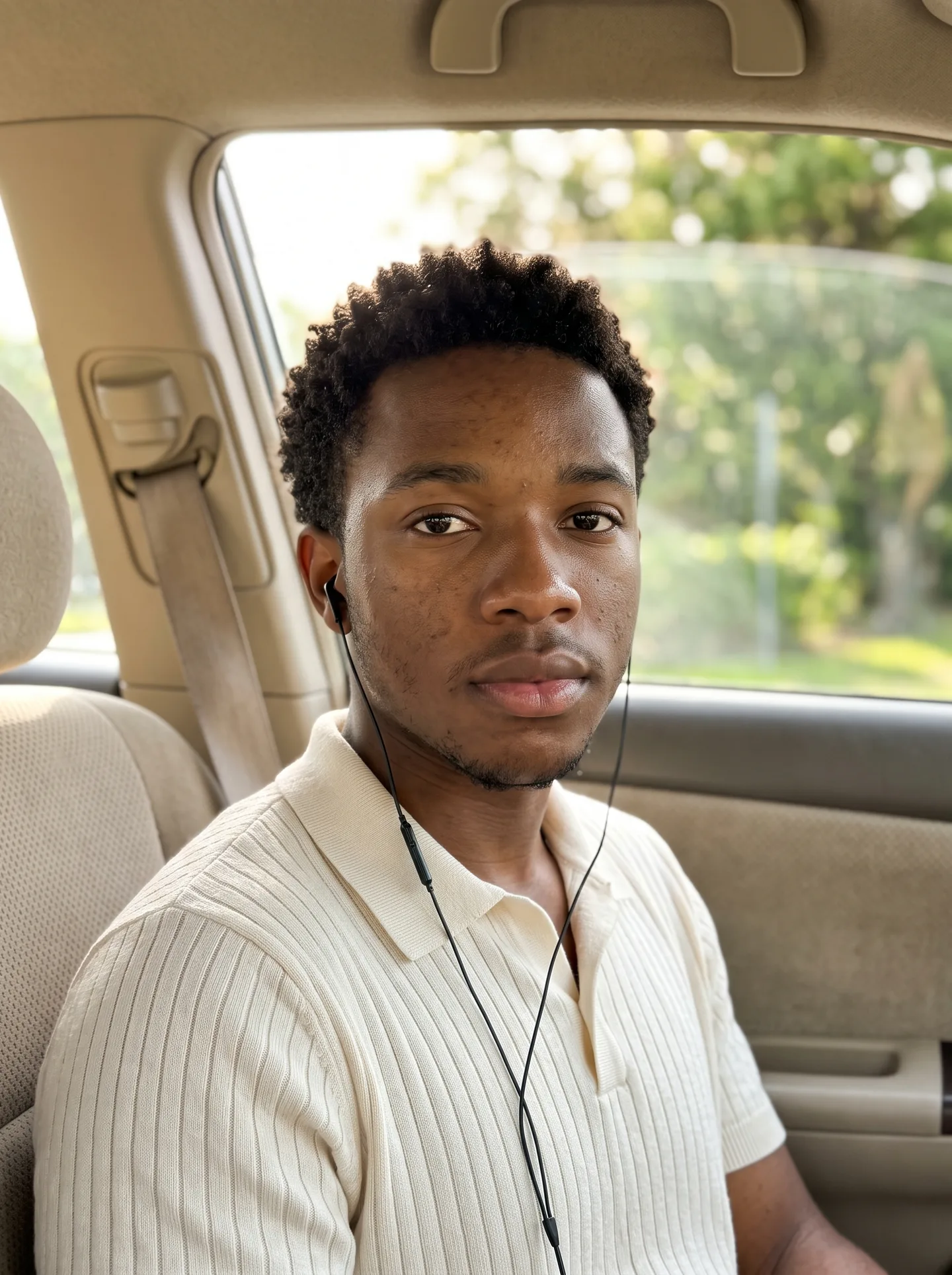 A Young Black Man Sits Upright AI Photo Prompt generated preview