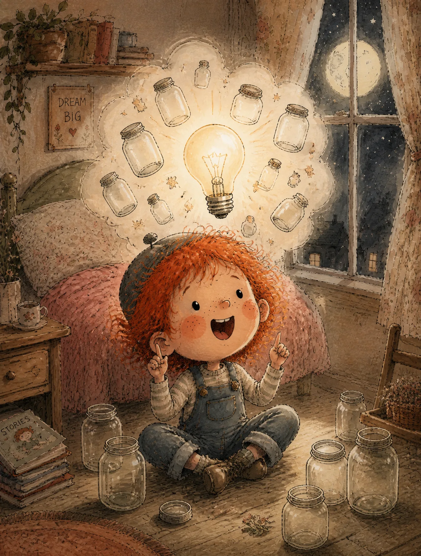 A Young Boy With Wild Red Hair AI Photo Prompt generated preview