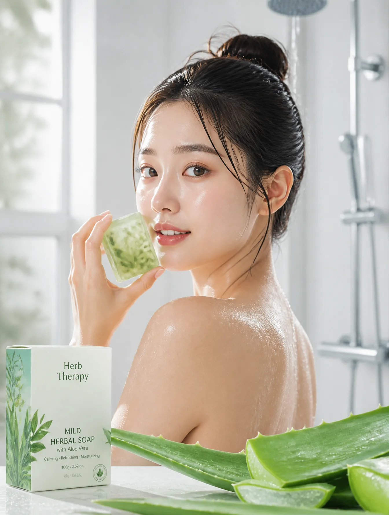 A Young East Asian Woman With A Damp AI Photo Prompt generated preview