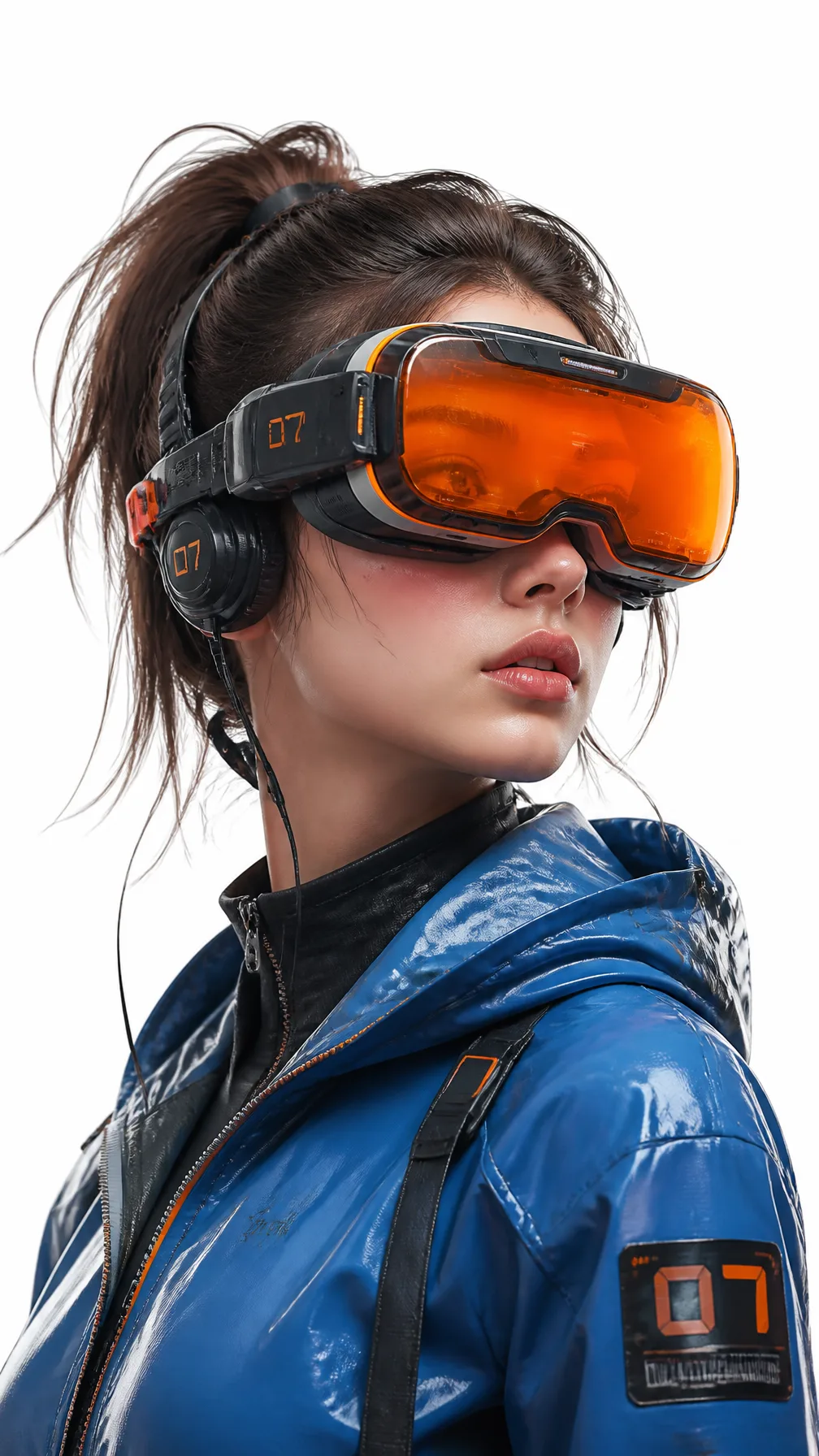 A Young Woman Wearing Orange Virtual AI Photo Prompt generated preview