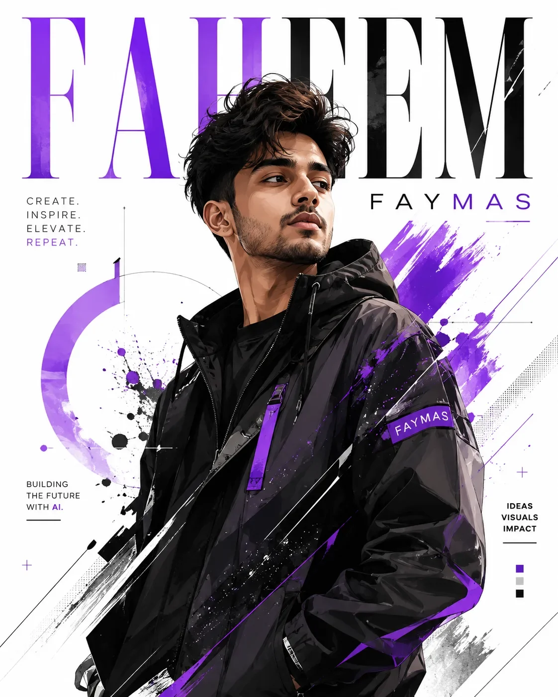 Adaptive Editorial Character Illustration Premium Stylized Fashion Poster With Identity Preservation AI Photo Prompt preview example result