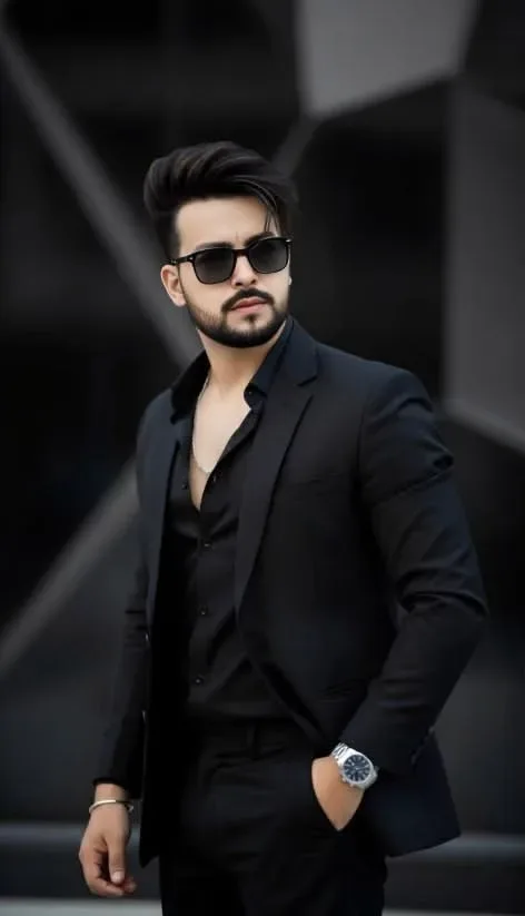 All-black Fashion Portrait AI Photo Prompt preview example result