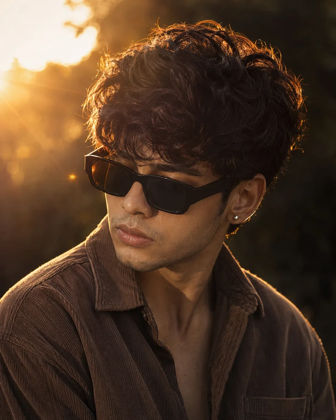 Amber Dusk — Cinematic Golden-Hour Portrait. preview example result