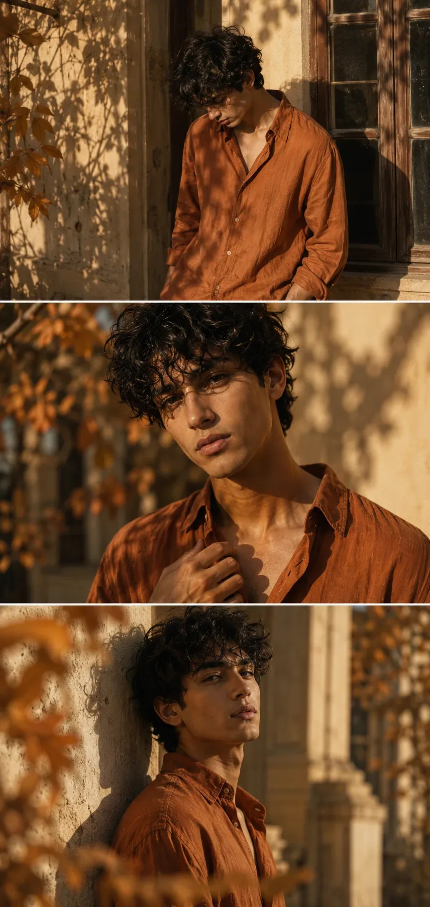 Amber Silence Autumn Courtyard Portrait AI Photo Prompt preview example result