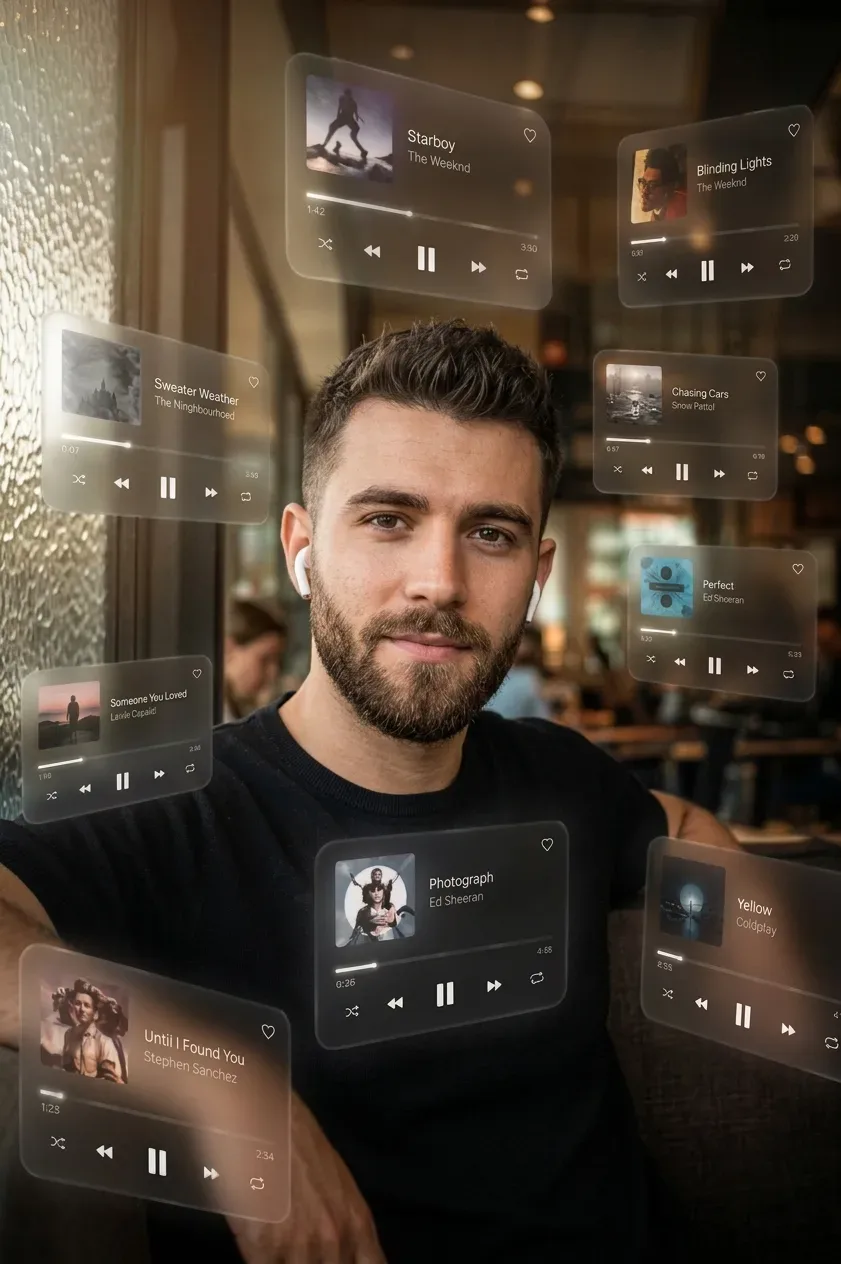 Augmented Reality Music Streaming Experience AI Photo Prompt preview example result