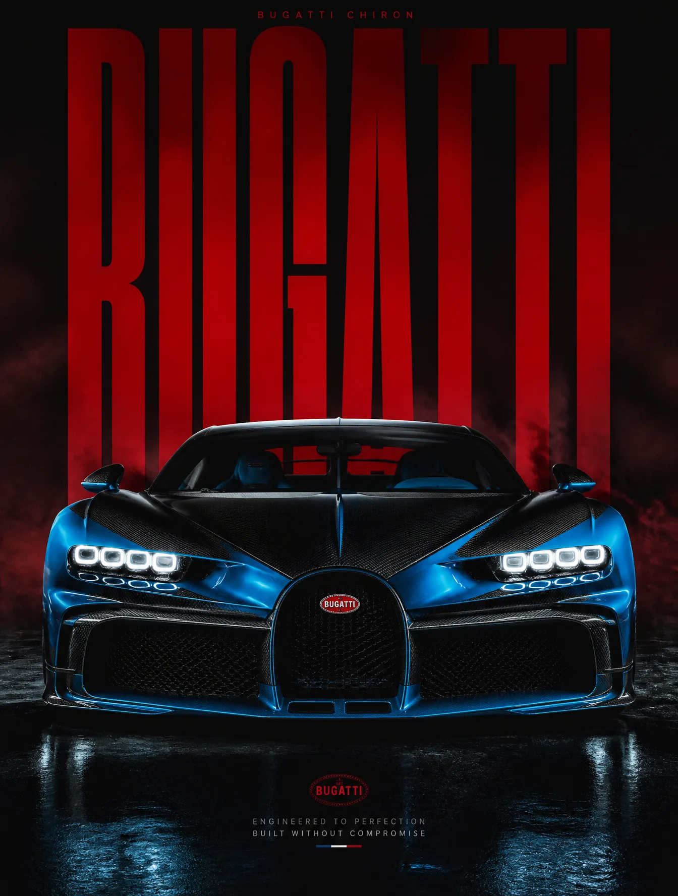 Automotive Poster Featuring A Bugatti Chiron AI Photo Prompt generated preview