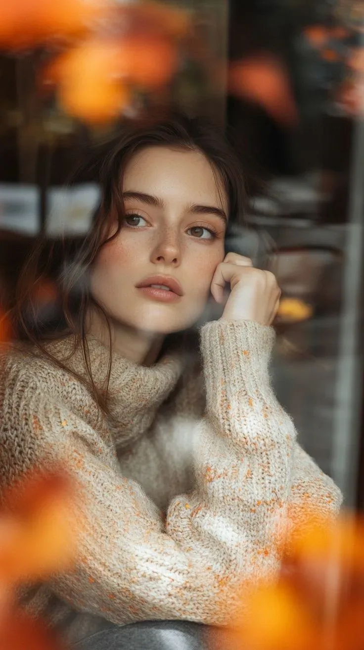 Autumn Window Reflection Melancholy AI Photo Prompt preview example result