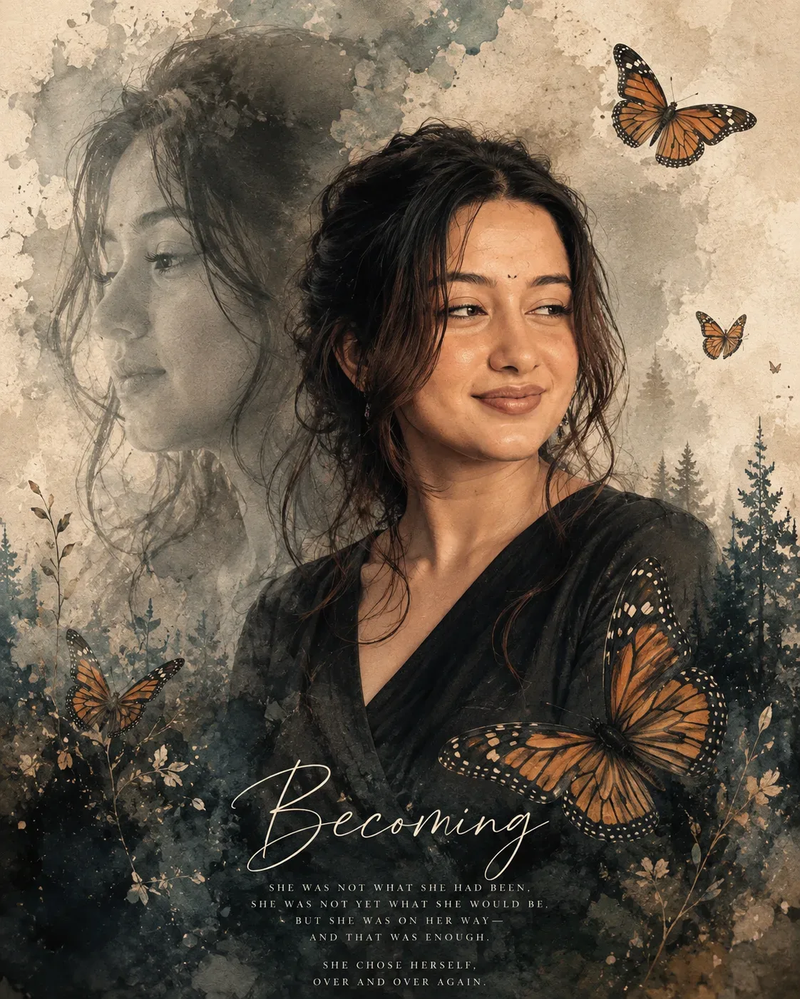 Becoming A Butterflys Journey AI Photo Prompt preview example result