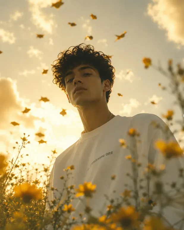 Beneath The Golden Sky AI Photo Prompt preview example result