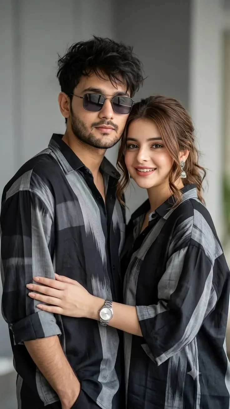 Black And Gray Couple AI Photo Prompt preview example result