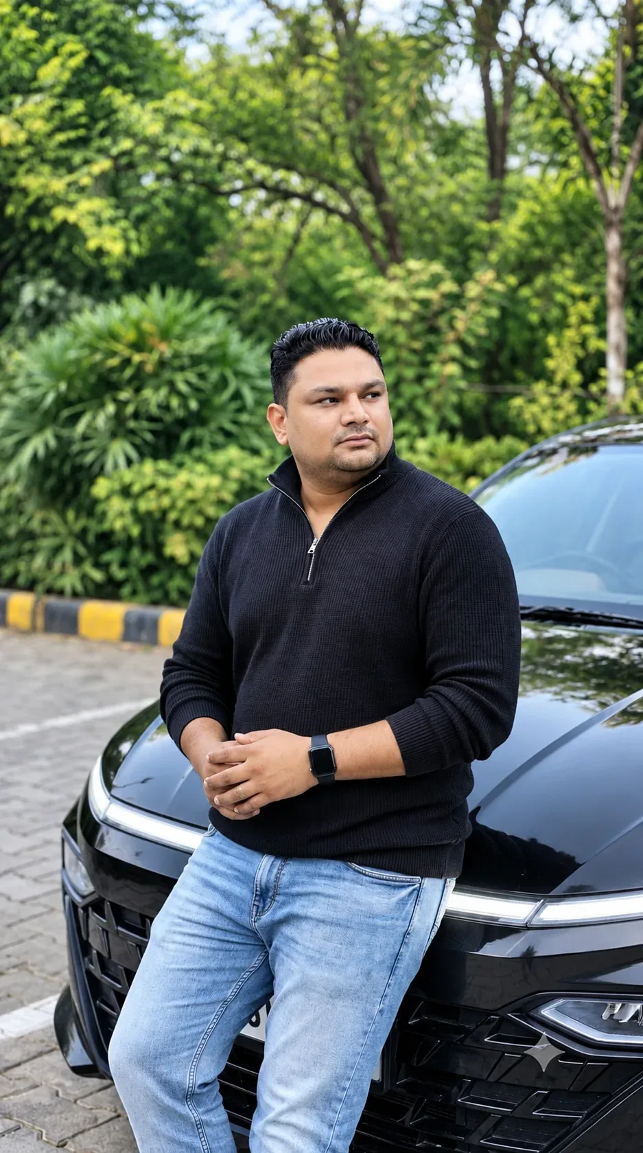 Black & Bold A Cinematic Drive AI Photo Prompt preview example result
