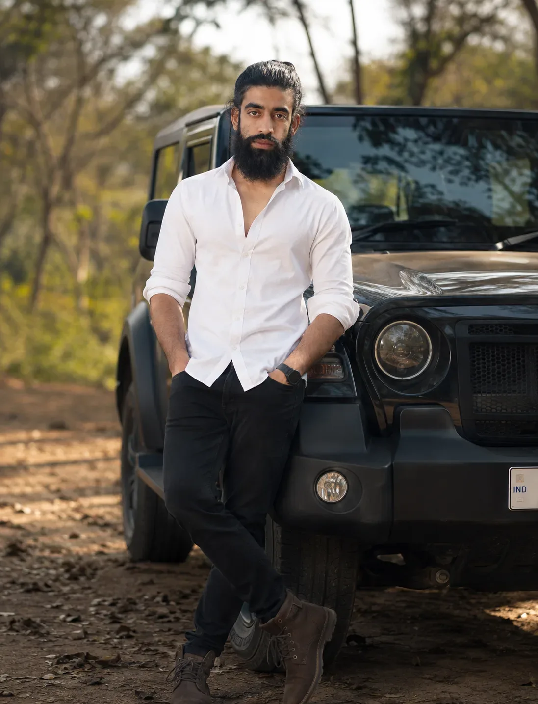 Black Suv And Wooden Vibes AI Photo Prompt preview example result