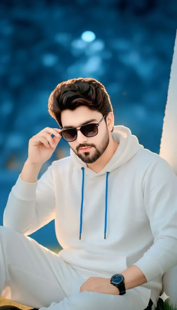 Blue Aesthetic Hoodie AI Photo Prompt preview example result