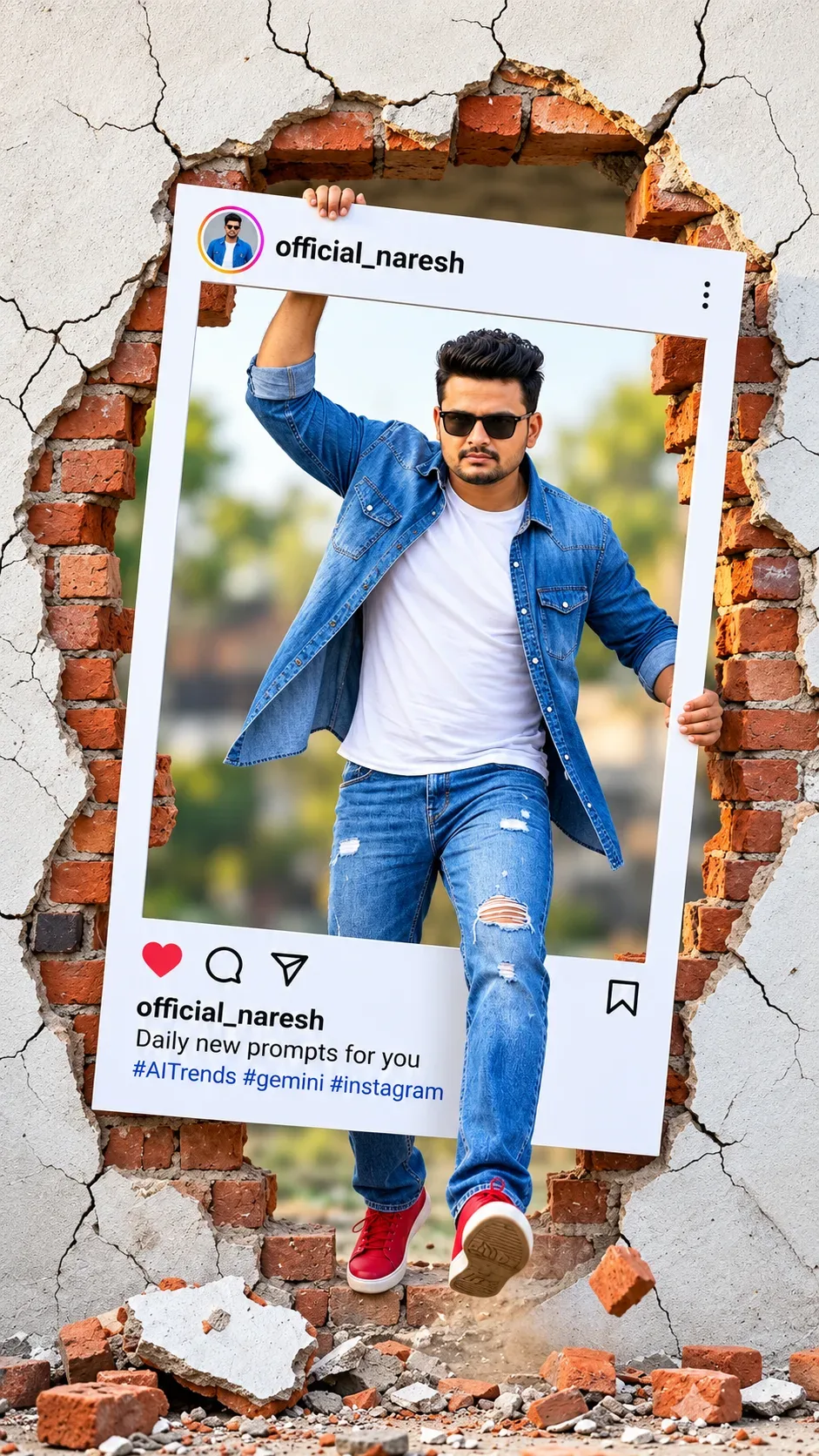 Breaking Through The Limits Official Naresh AI Photo Prompt preview example result