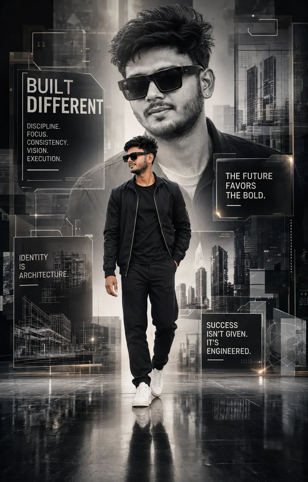 Build Different Futuristic Identity Poster AI Photo Prompt preview example result