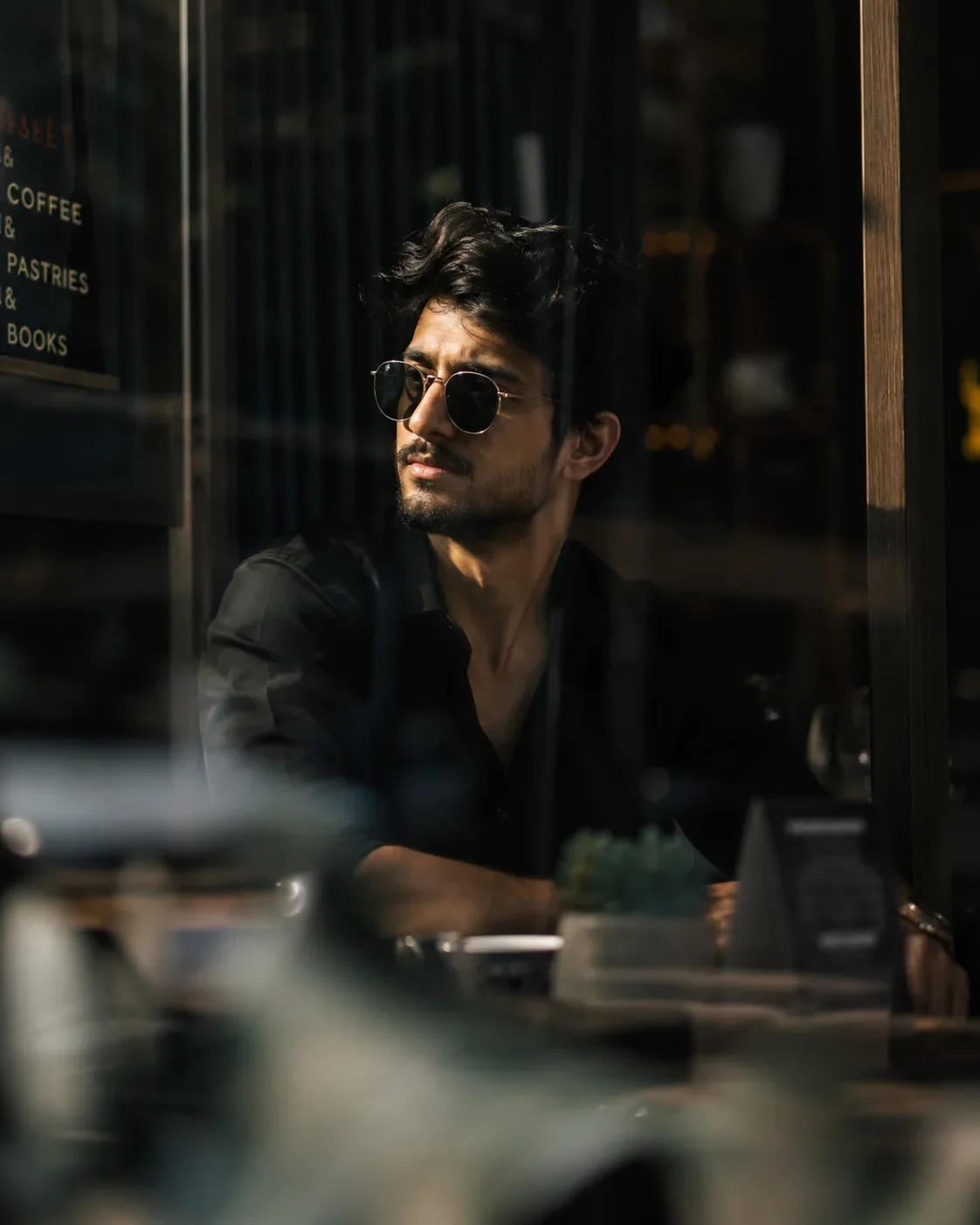 Café Window Editorial Portrait AI Prompt | Cinematic Fashion Photography preview example result