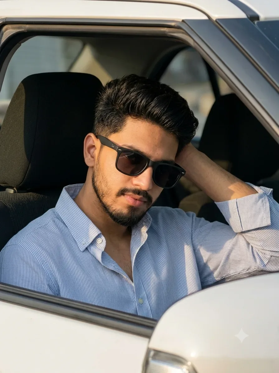 Car Pose Portrait AI Photo Prompt preview example result