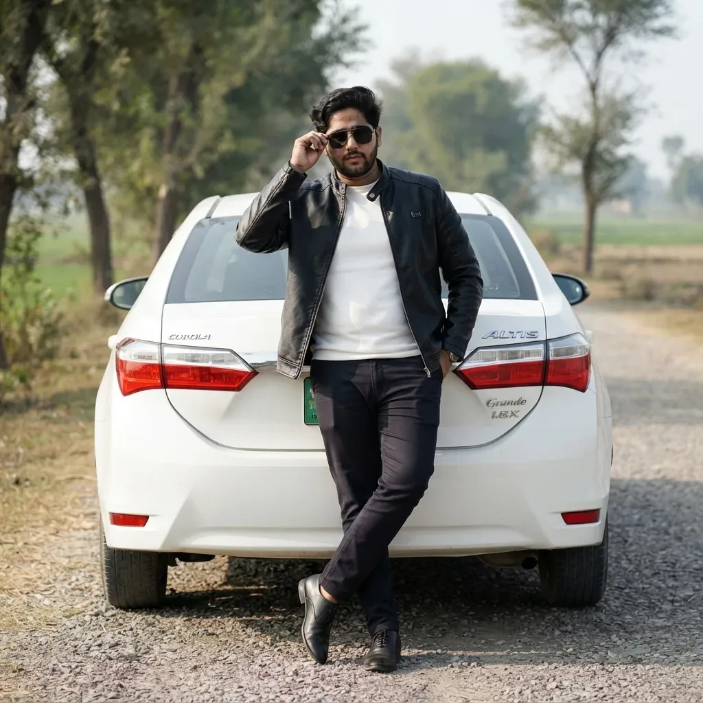 Car Stand Image AI Photo Prompt preview example result