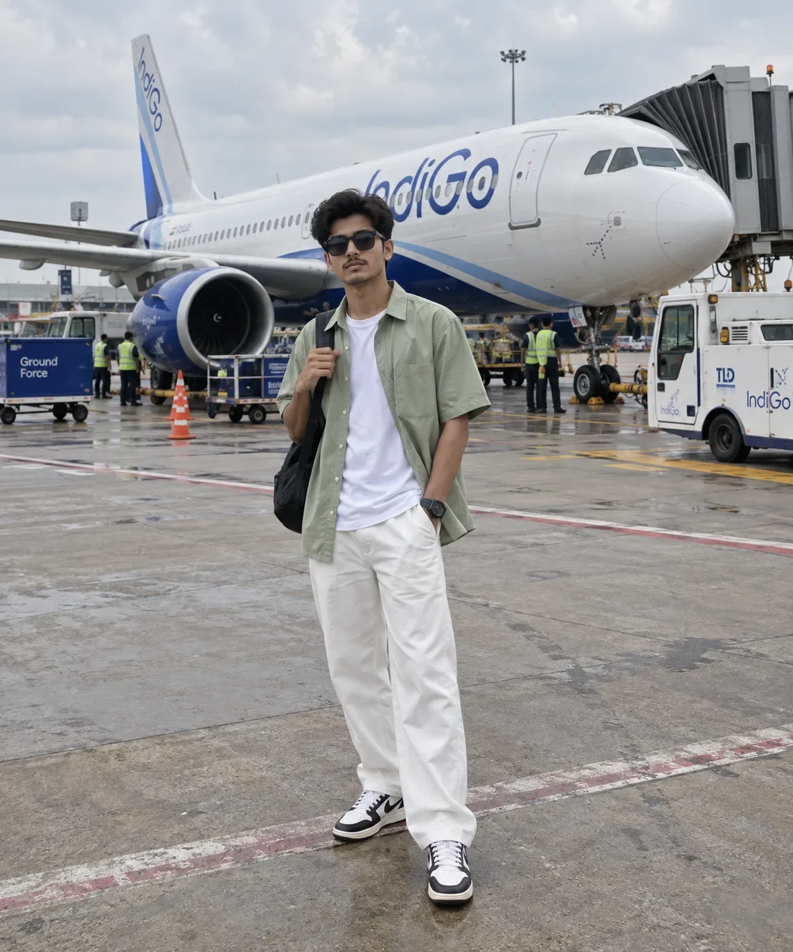 ️ Cinematic Airport Portrait — Exact Prompt preview example result