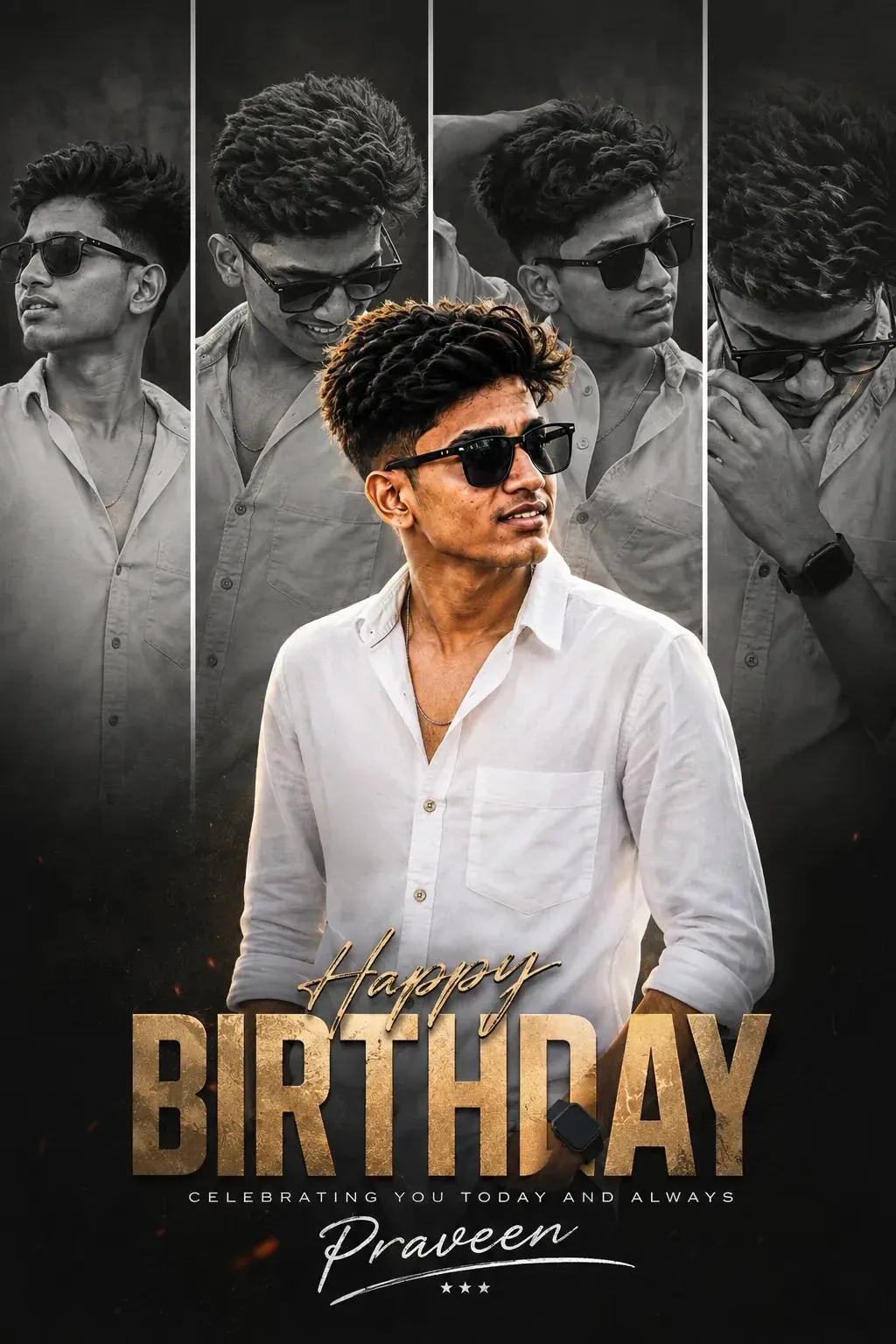 Cinematic Birthday Poster AI Photo Prompt preview example result