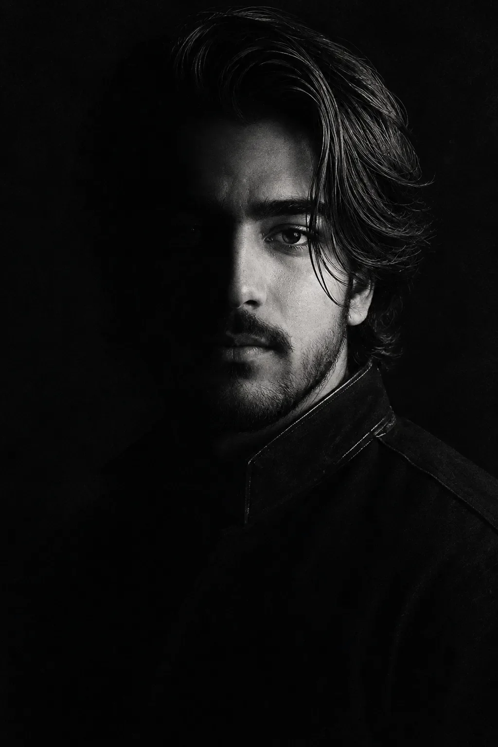 Cinematic Chiaroscuro Portrait AI Photo Prompt preview example result