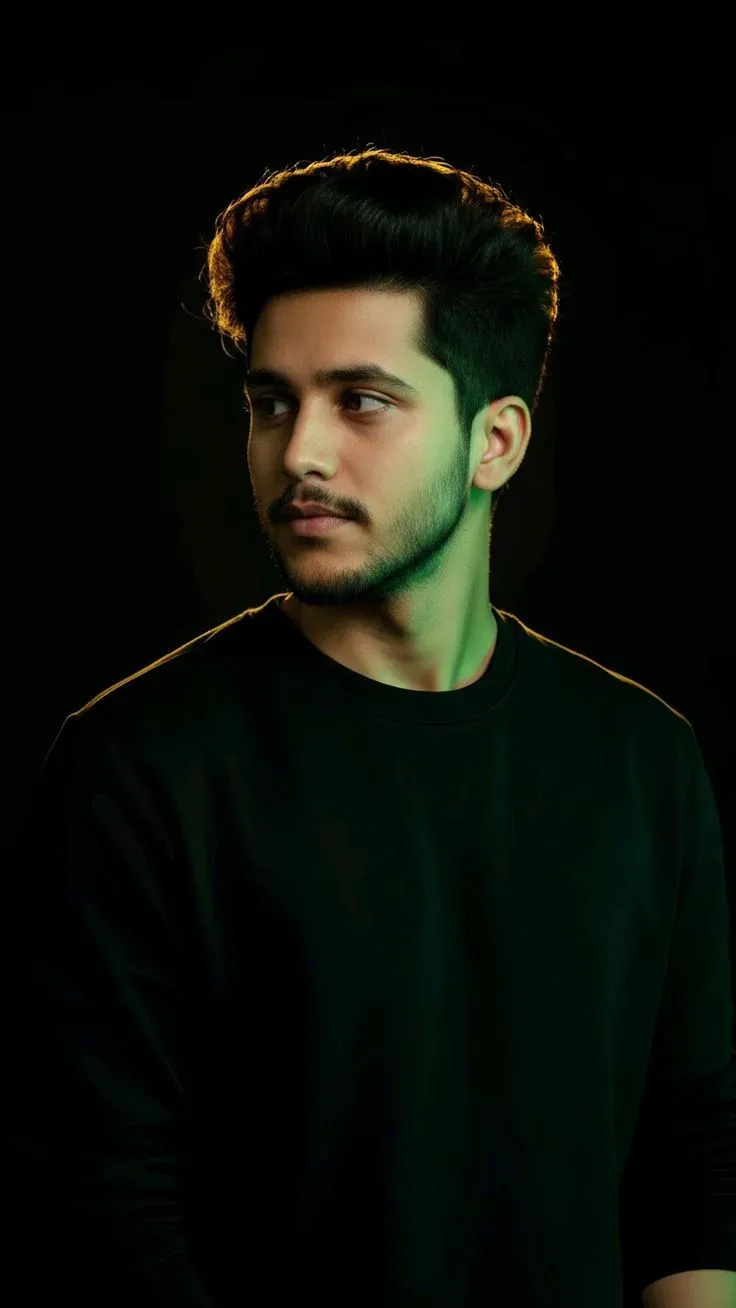 Cinematic Green Rim-light Portrait AI Photo Prompt preview example result