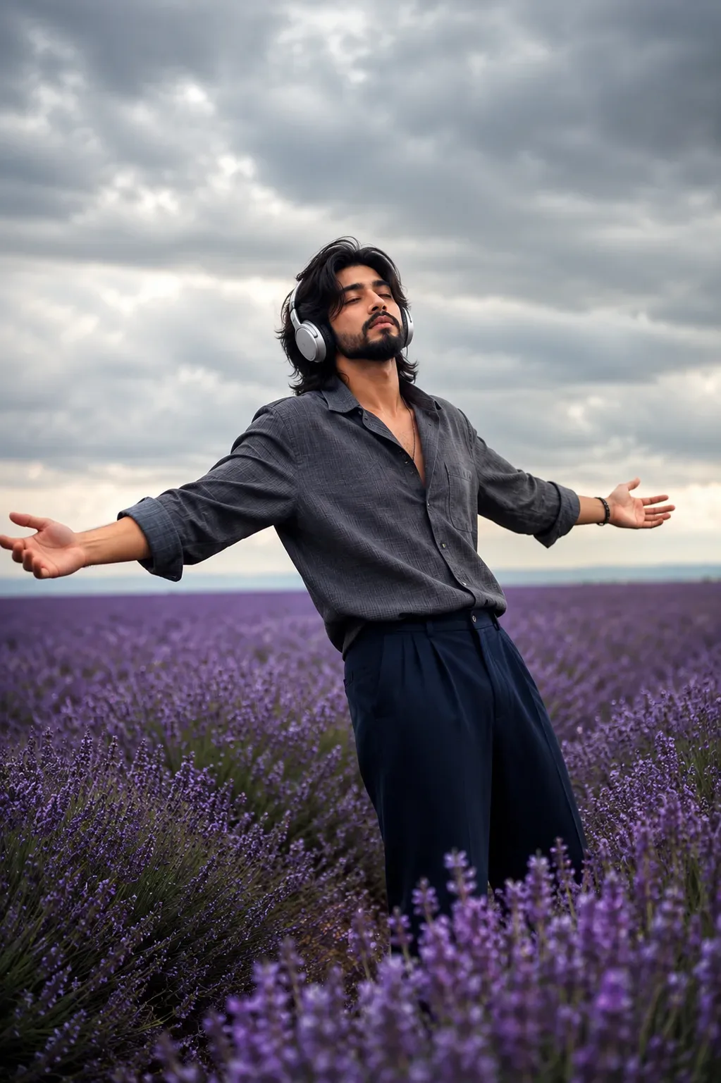 Cinematic Lavender Field AI Portrait AI Photo Prompt Edition 15 preview example result