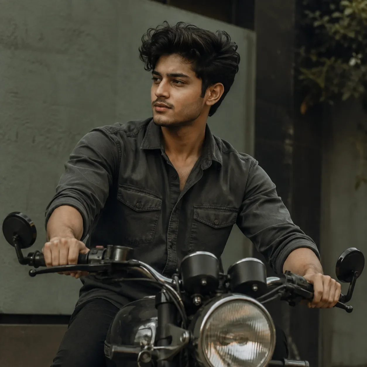 Cinematic Motorcycle Portrait Retro Motorcycle Photography AI Photo Prompt preview example result