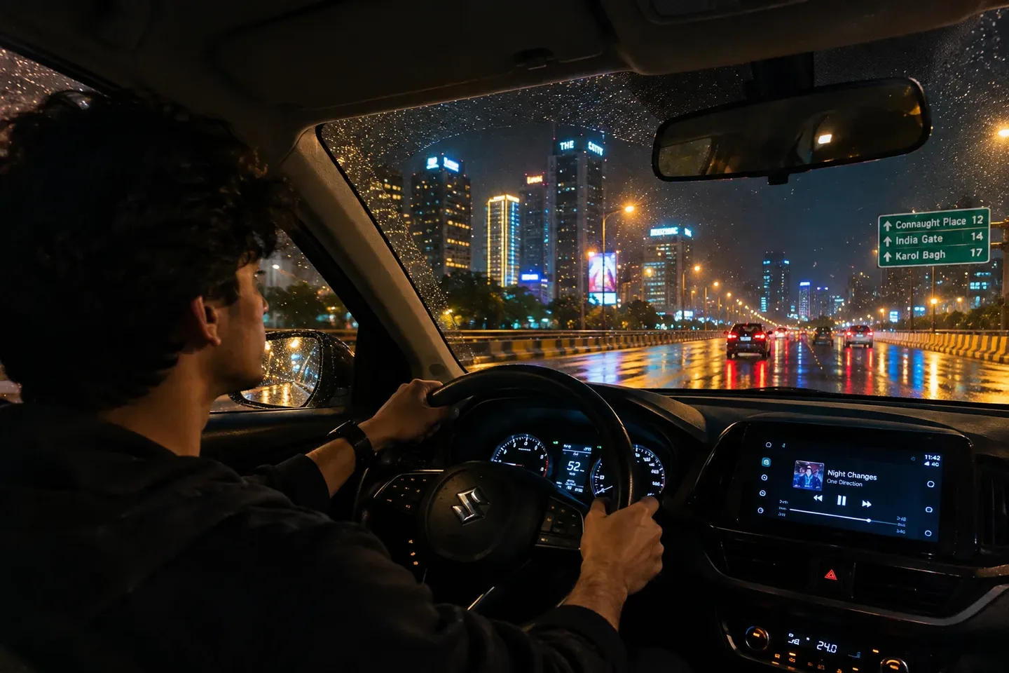 Cinematic Night Drive AI Photo Prompt preview example result