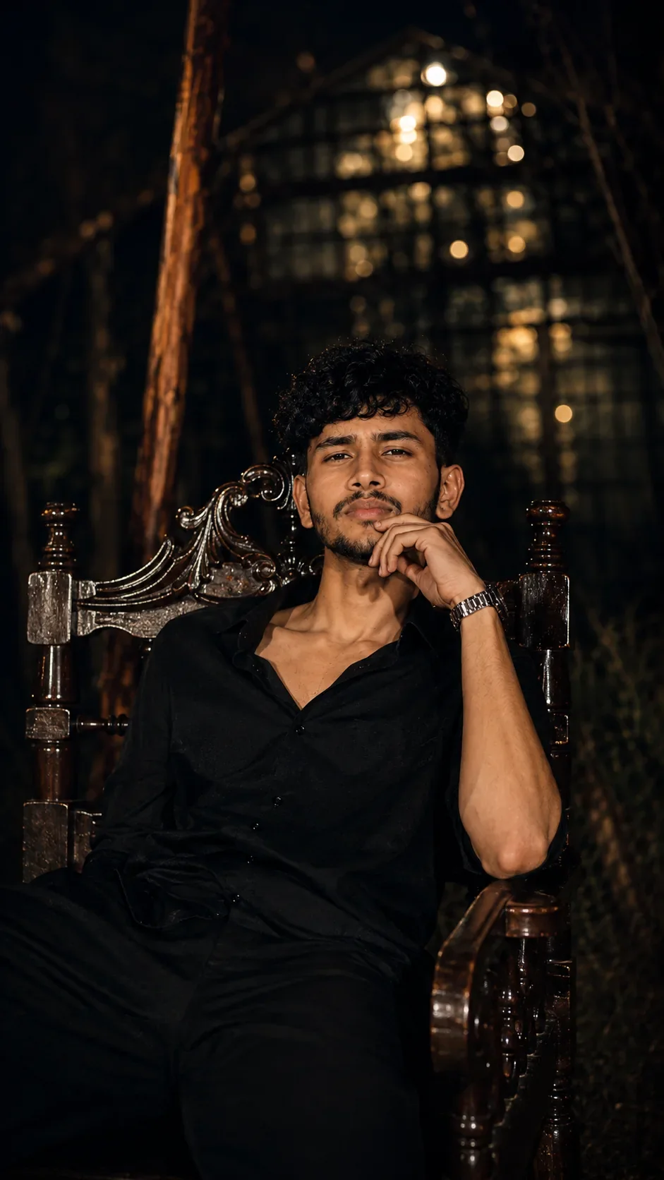 Cinematic Night Portrait Ultra-realistic 9:16 Recreation AI Photo Prompt preview example result
