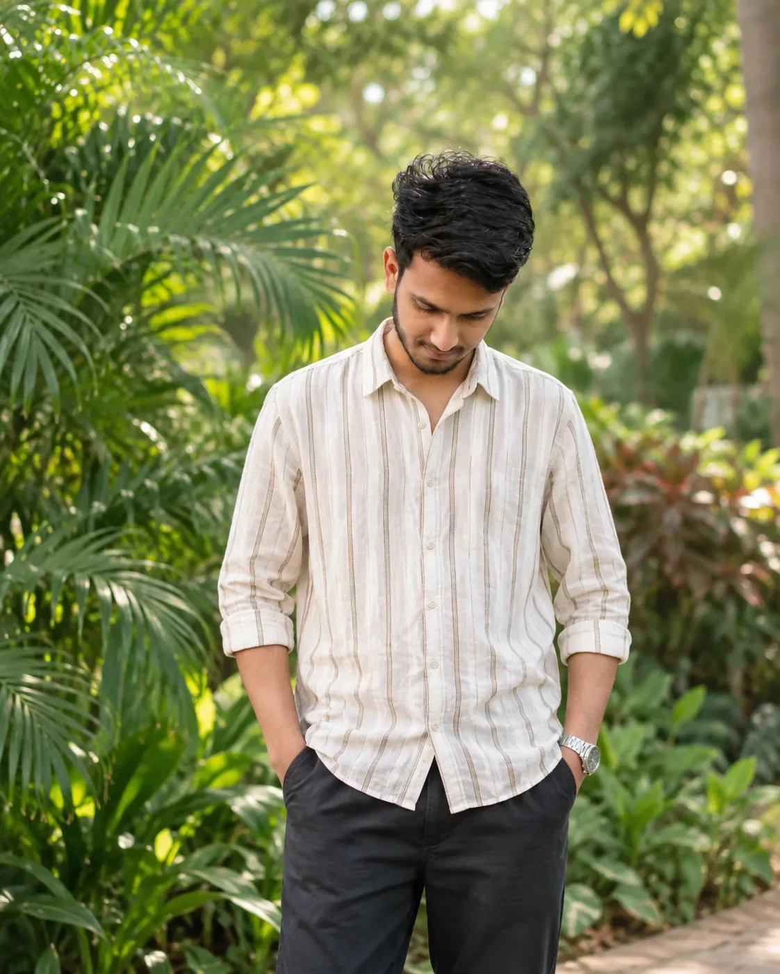 Cinematic Outdoor Fashion Portrait — Exact AI Image Prompt preview example result