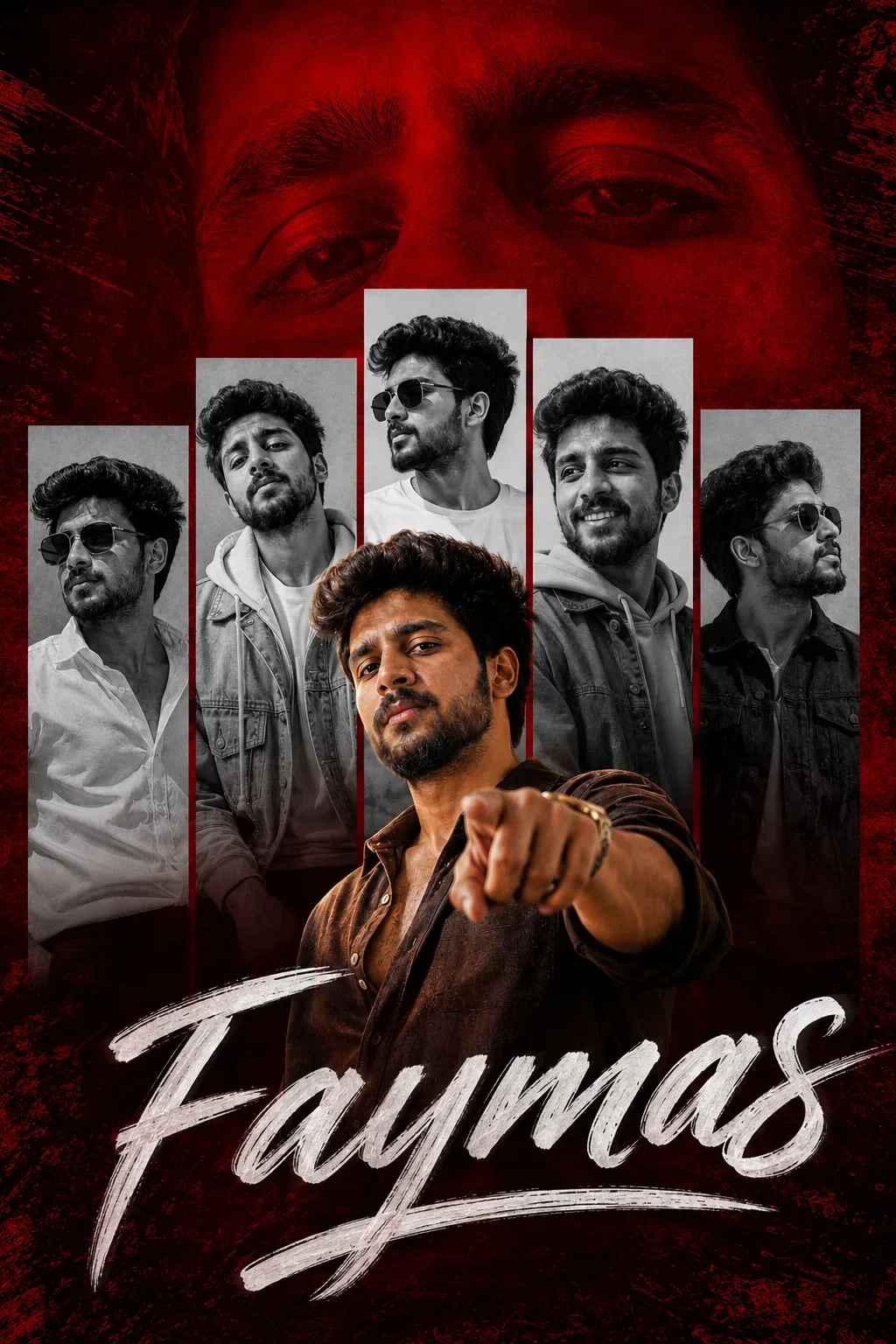 Cinematic Red Tribute Poster AI Prompt | Bold Editorial Collage Fan Art Design preview example result