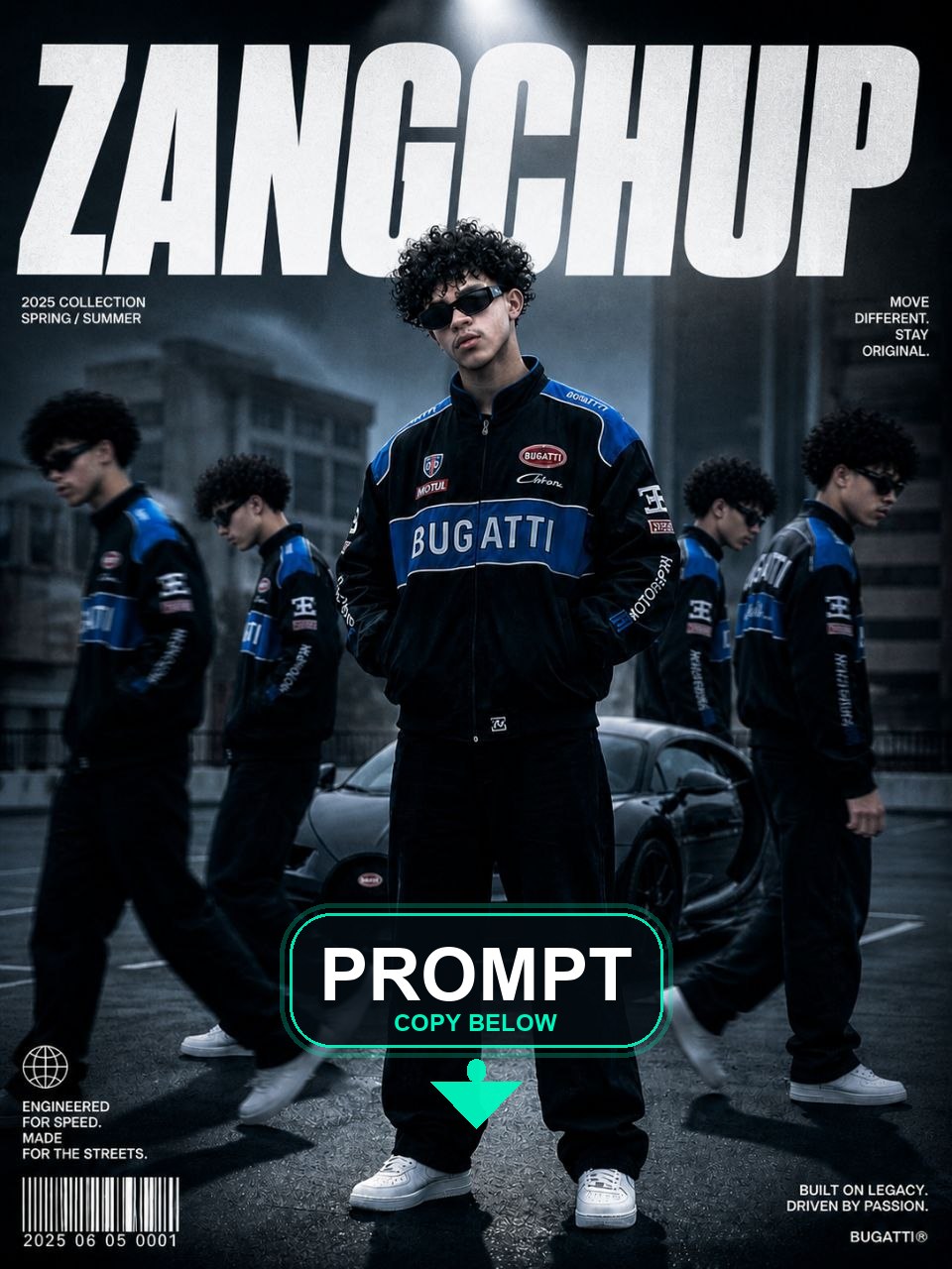 Cinematic Streetwear Editorial Poster free gemini ai prompt copy paste