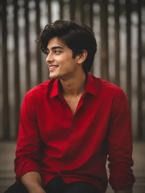 Classic Red Shirt Portrait AI Photo Prompt preview example result