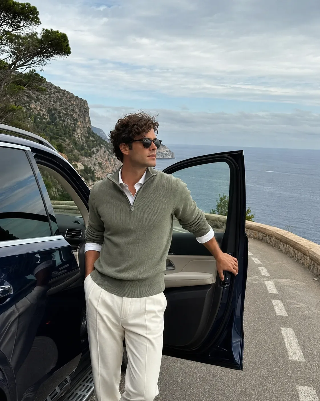 Coastal Luxury Road Trip Portrait AI Photo Prompt preview example result