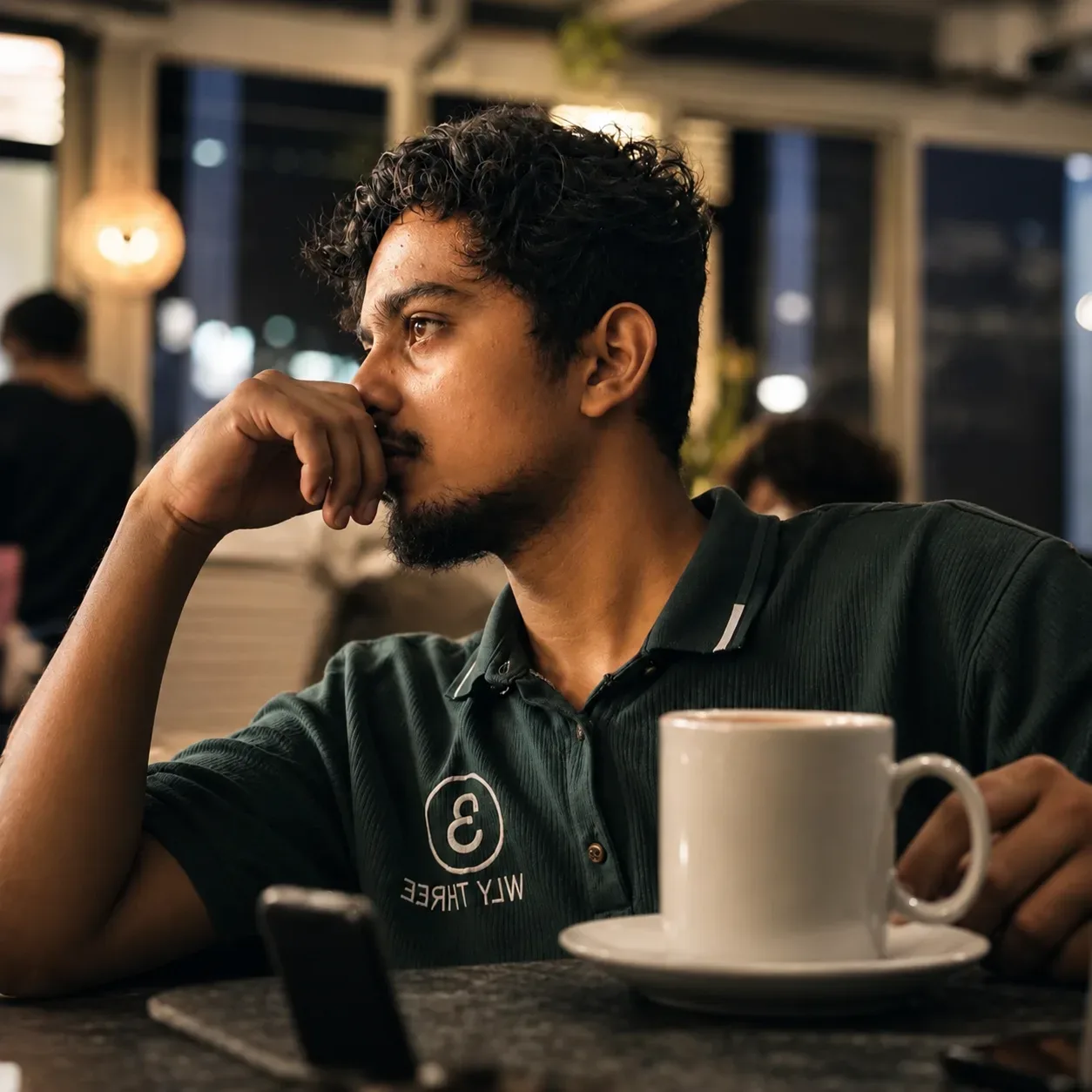 Coffee & Contemplation AI Photo Prompt preview example result