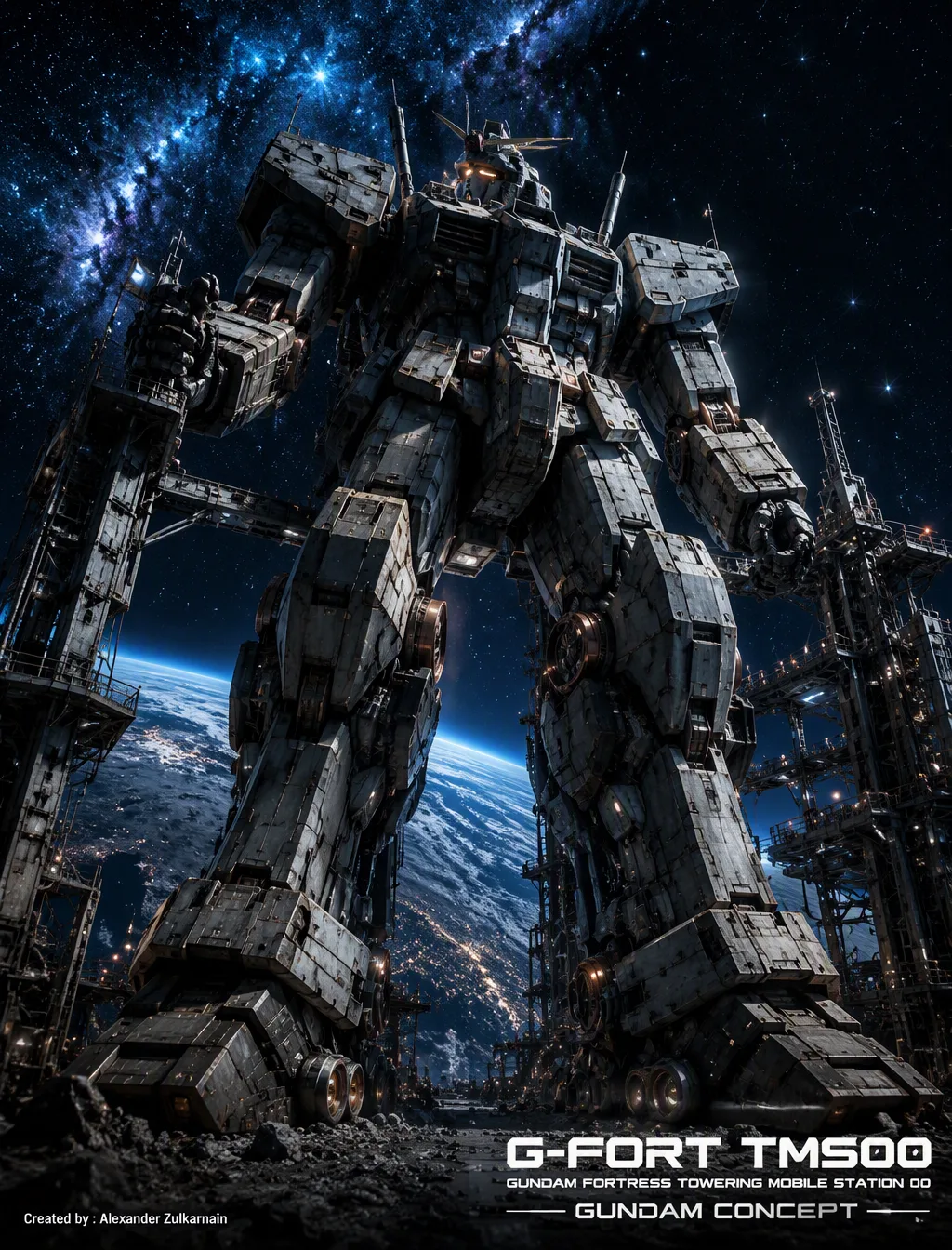 Colossal Mecha Di Pangkalan Luar Angkasasubjek AI Photo Prompt generated preview