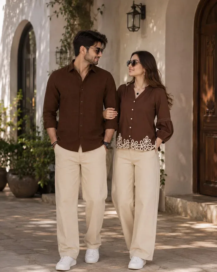 Coordinated Couple Fashion Street Portrait AI Photo Prompt preview example result