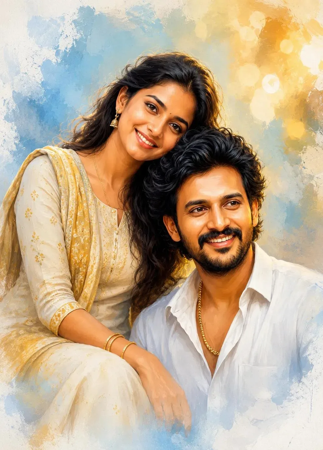 Couple Oil Painting AI Photo Prompt preview example result