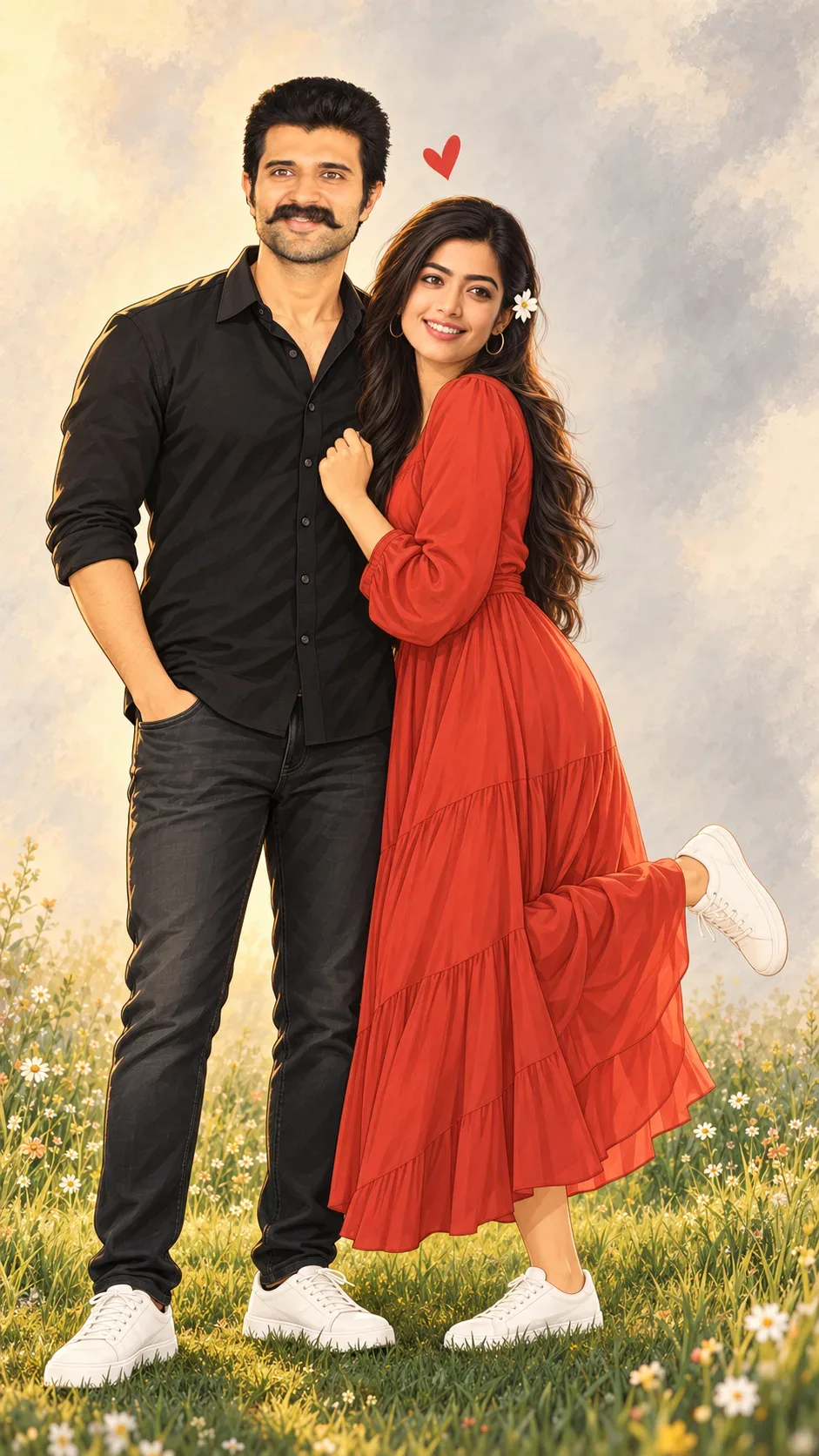 COUPLE ROMANTIC POTRAIT AI Photo Prompt preview example result