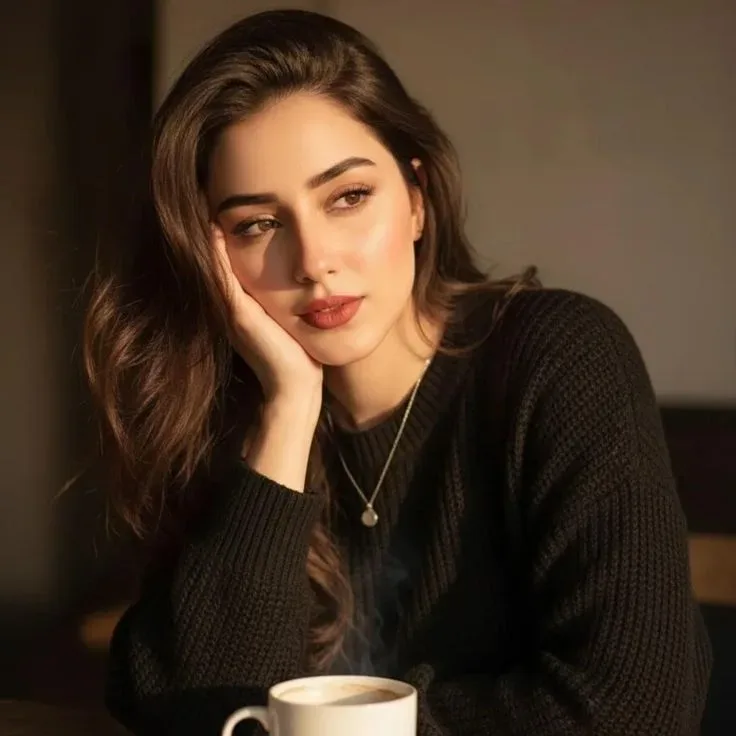 Cozy Cafe Moody Portrait AI Photo Prompt preview example result