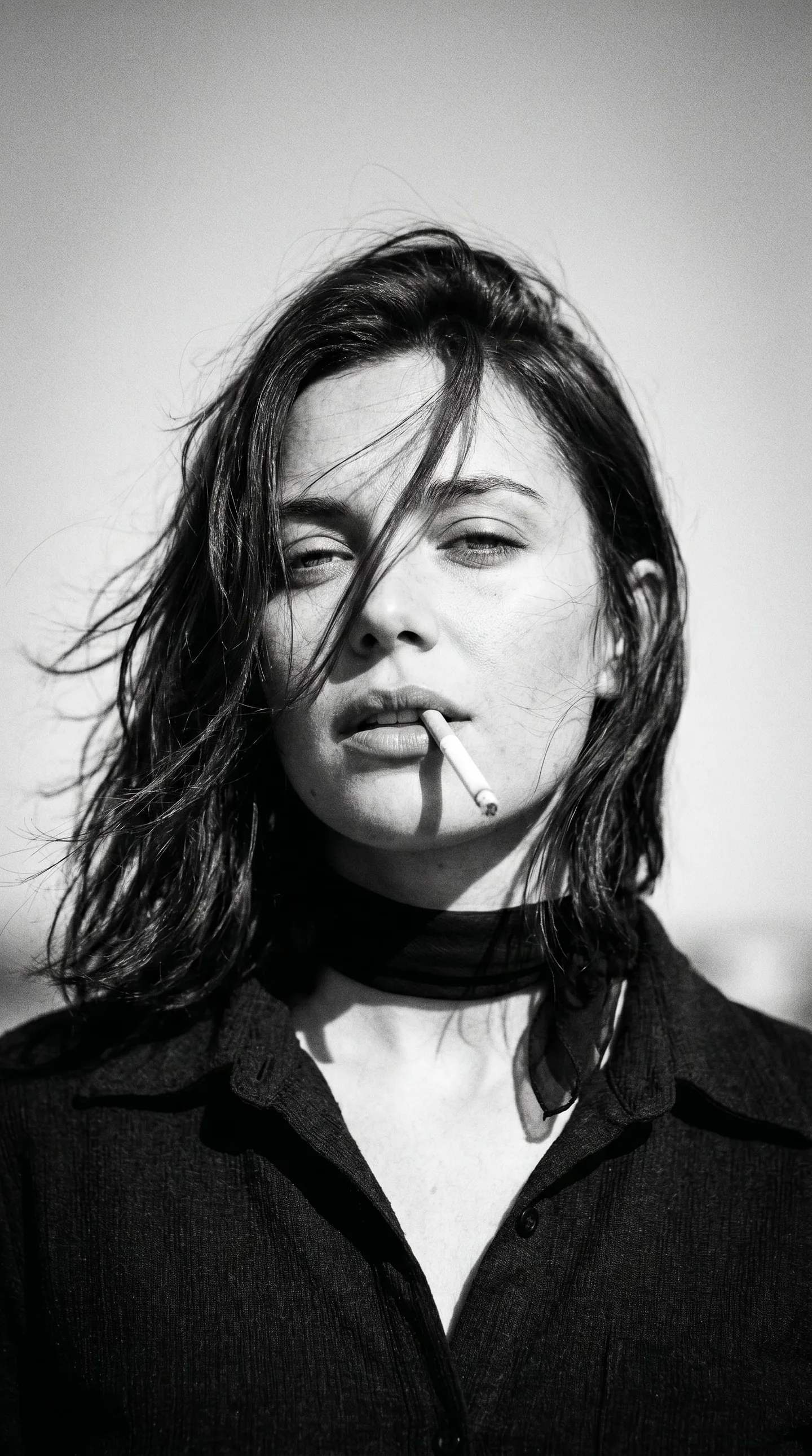 Create A 1970S Black-And-White Close-Up Portrait AI Photo Prompt generated preview