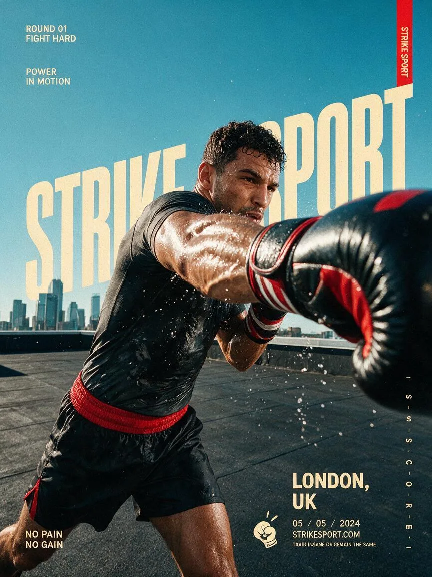 Create A Full-Bleed Editorial Action Poster AI Photo Prompt generated preview