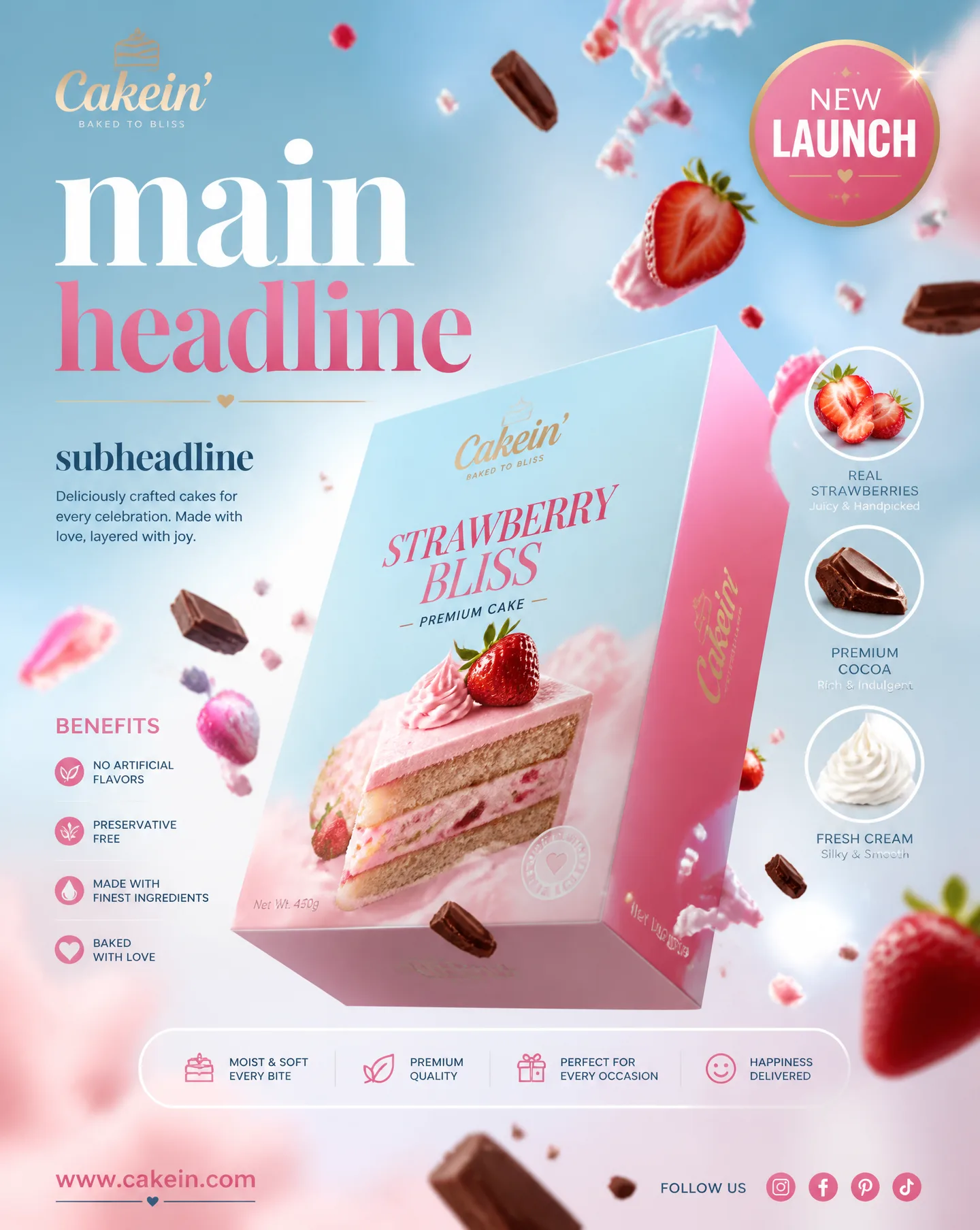 Create A Premium Commercial Advertising Poster For Cake AI Photo Prompt generated preview