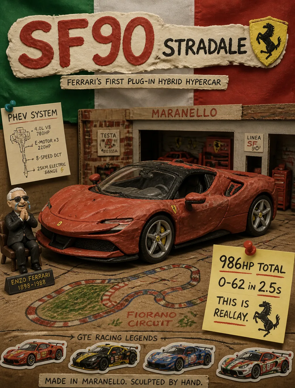 Create A Stop-Motion Clay-And-Plastic Premium Automotive Poster Of AI Photo Prompt generated preview