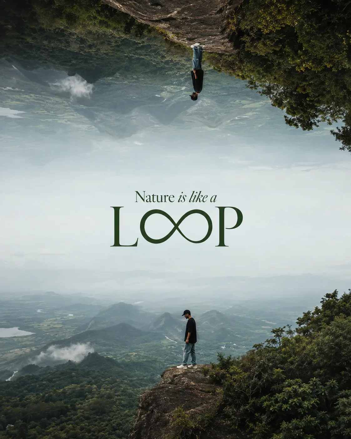 Create A Surreal, Philosophical, Ultra-realistic Cinematic Nature Editorial Poster Showing A Young South Indian Man AI Photo Prompt preview example result