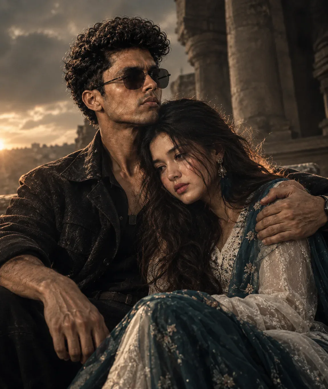 Create An Ultra Realistic Cinematic Emotional Portrait Of A Young South Asian Couple AI Photo Prompt preview example result