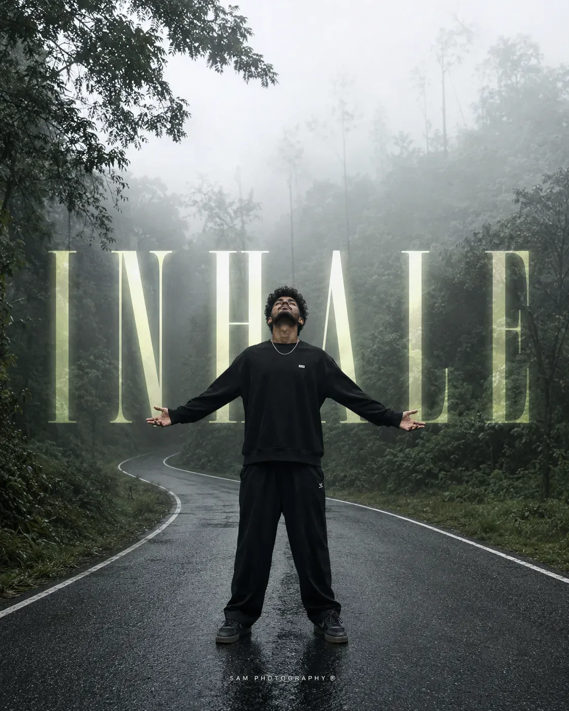Create An Ultra-realistic Cinematic Full-body Portrait Of A Young South Indian Man Standing Alone In The Dark Road AI Photo Prompt preview example result