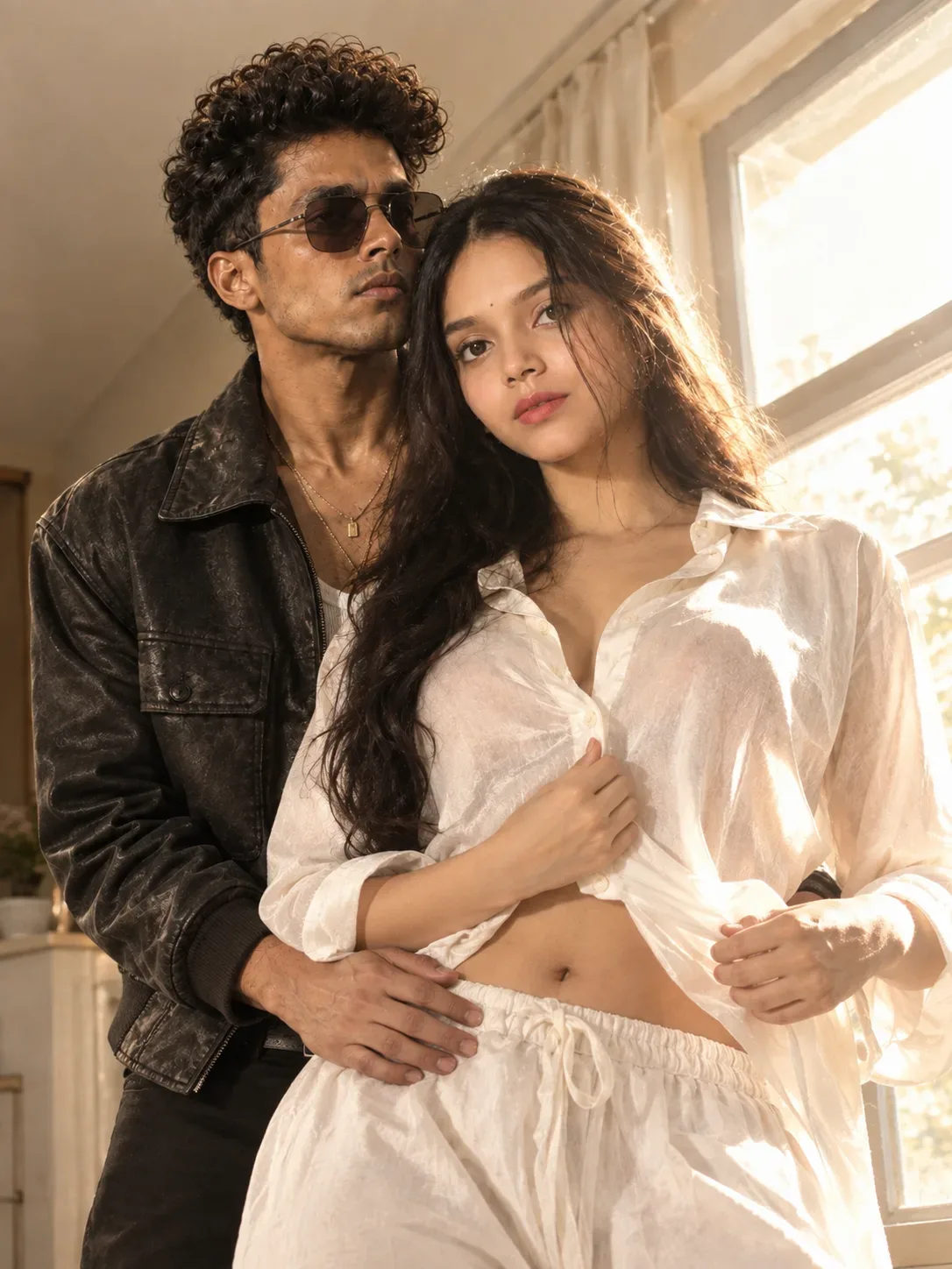 Create An Ultra Realistic Cinematic Romantic Couple Portrait AI Photo Prompt preview example result