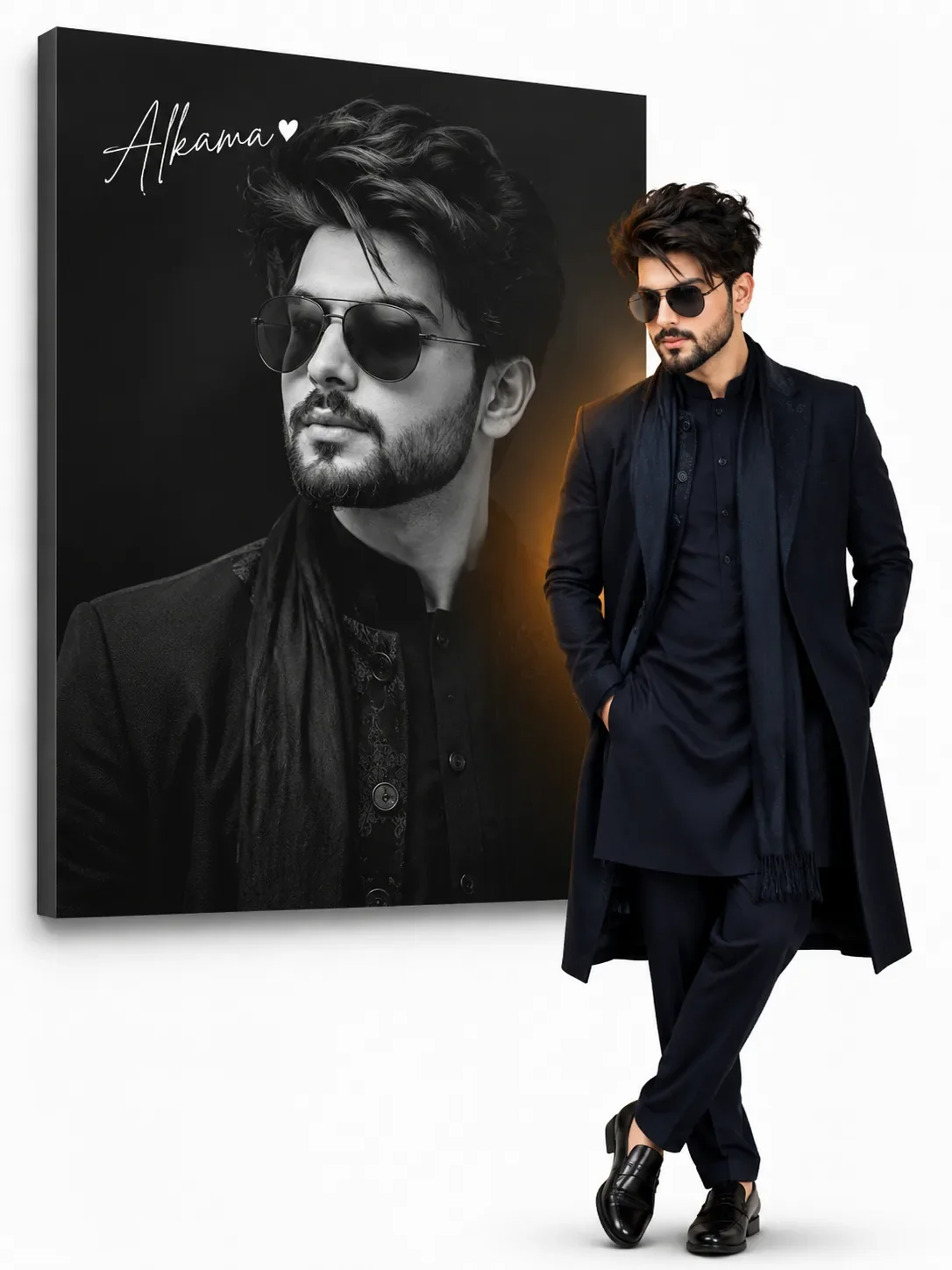 Custom Name Cinematic Portrait Poster AI Photo Editing AI Photo Prompt preview example result